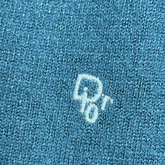 Vintage Christian Dior Sweater Orlon Acrylic V Neck Blue USA Made Mens L - Picture 6 of 8
